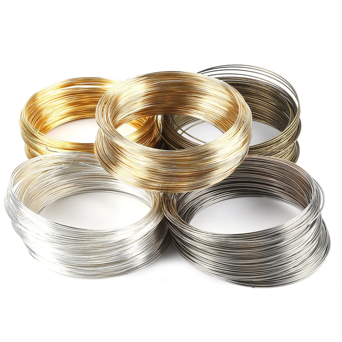 Jewelry Making Gold Wire - 100Loops 0.6mm Memory Wire Bracelet Ring