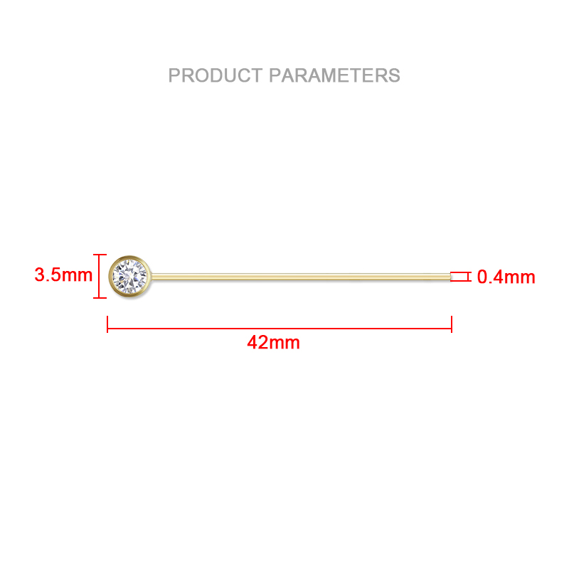 14K Gold Filled Zircon Head Pi - Jewelry Making Head Pins recension och pris
