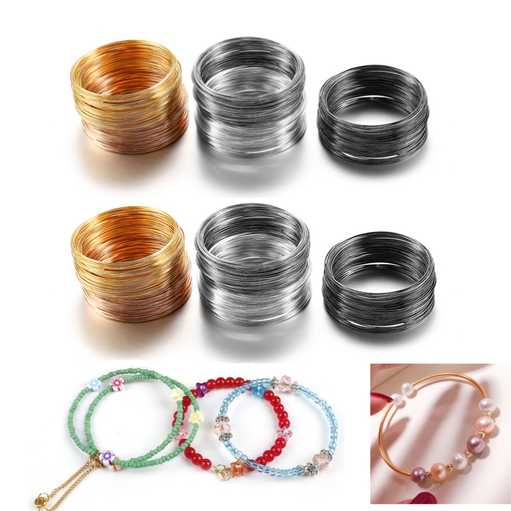 100 Loops/lot 0.6mm Silver Gol - Jewelry Making Yarn recension och pris