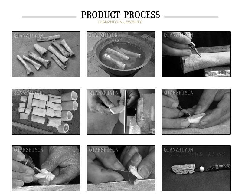 3PCS Handmade Carved Yak Bone  - Jewelry Making New Zealand recension och pris