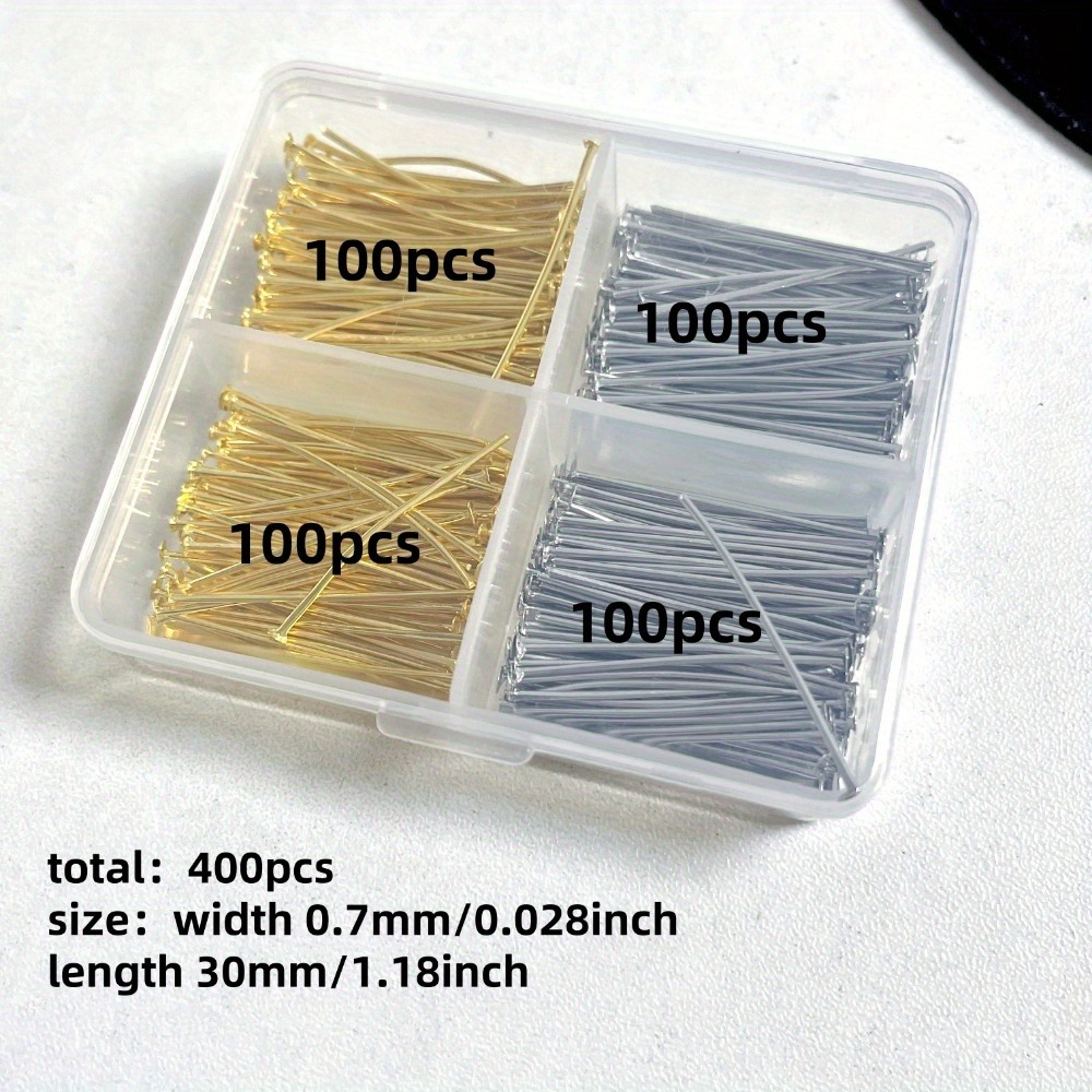 400pcs Mixed Iron Head Pins 30 - Jewelry Making Head Pins recension och pris