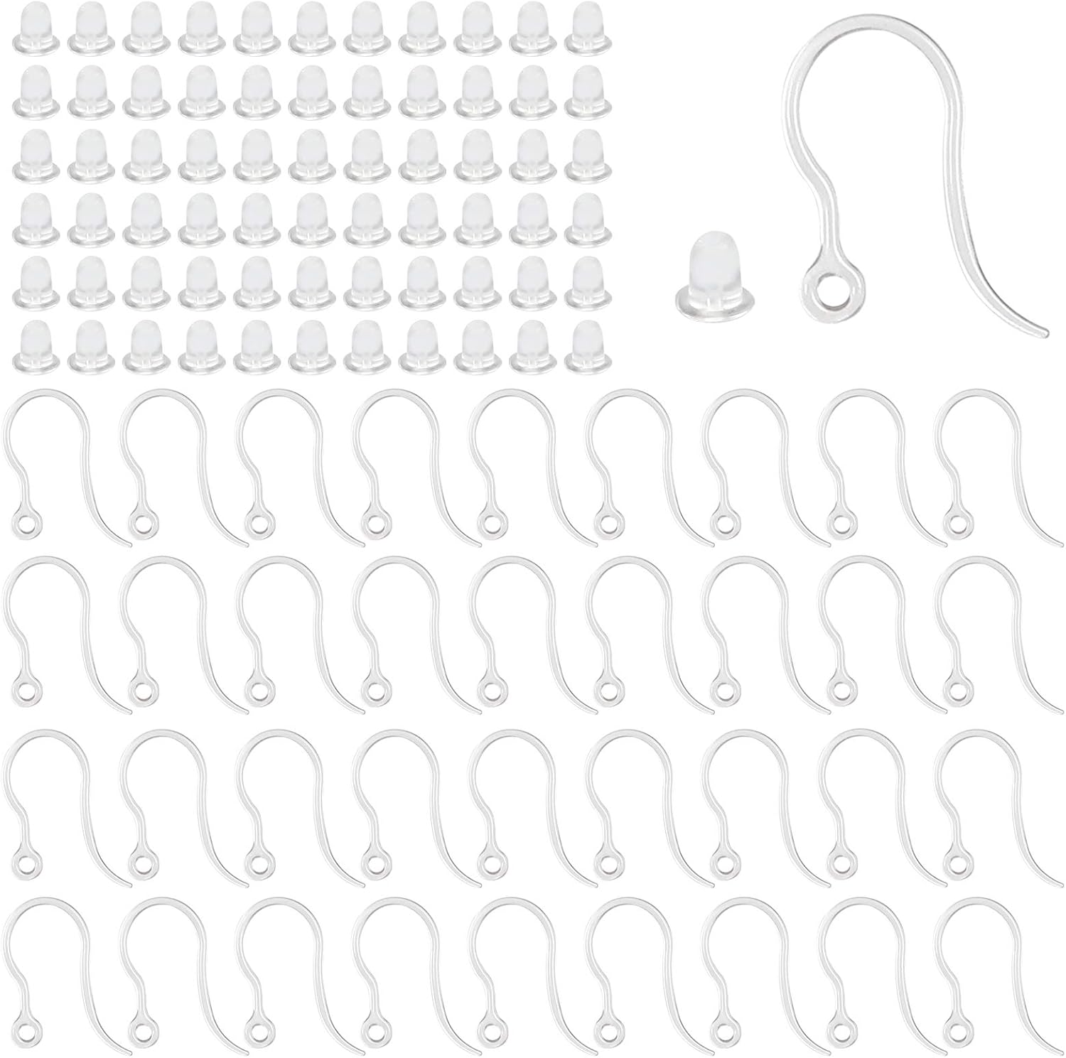 40pcs Clear Plastic Earring Ho - Jewelry Making Yarn recension och pris