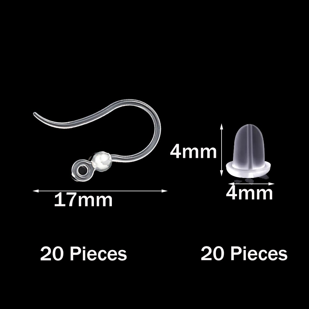 40pcs Clear Plastic Earring Ho - Jewelry Making Yarn recension och pris