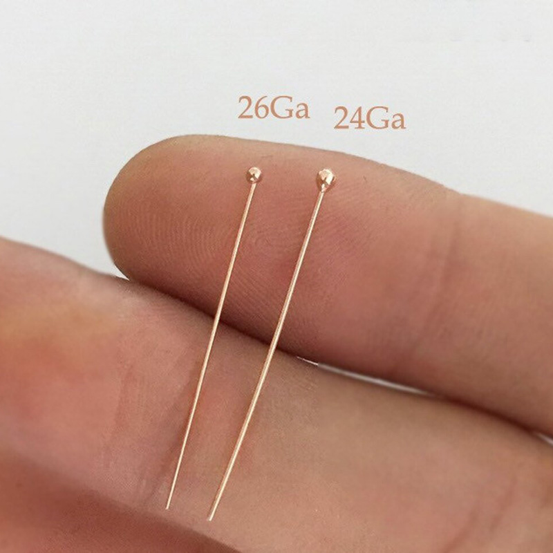 14K Rose Gold Filled Ball Head - Jewelry Making Head Pins recension och pris