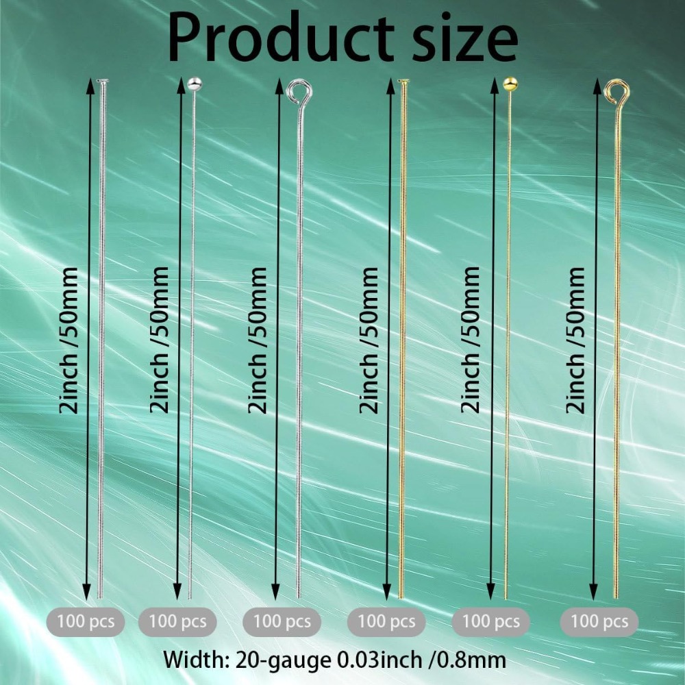 600pcs Flat Head Eye Bead Pins - Jewelry Making Head Pins recension och pris