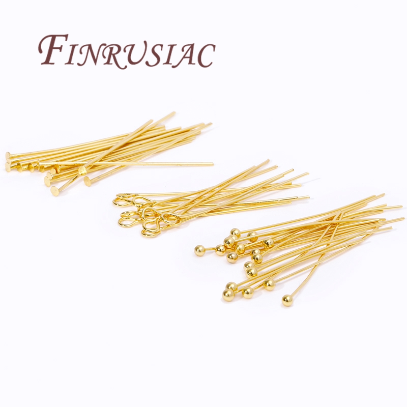 50Pcs 20-50mm Gold Plated Pins - Jewelry Making Head Pins recension och pris