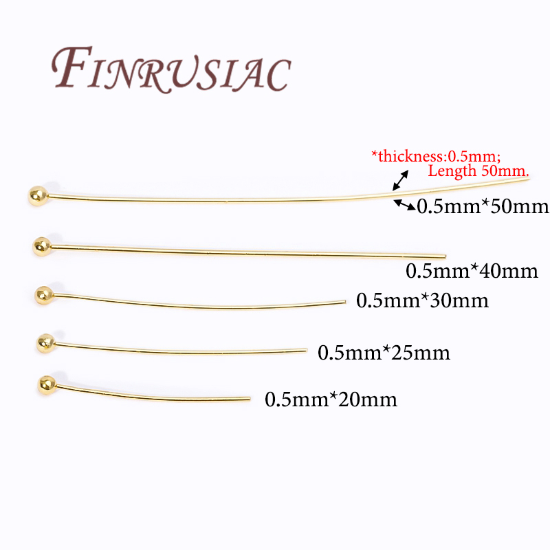 50Pcs 20-50mm Gold Plated Pins - Jewelry Making Head Pins recension och pris