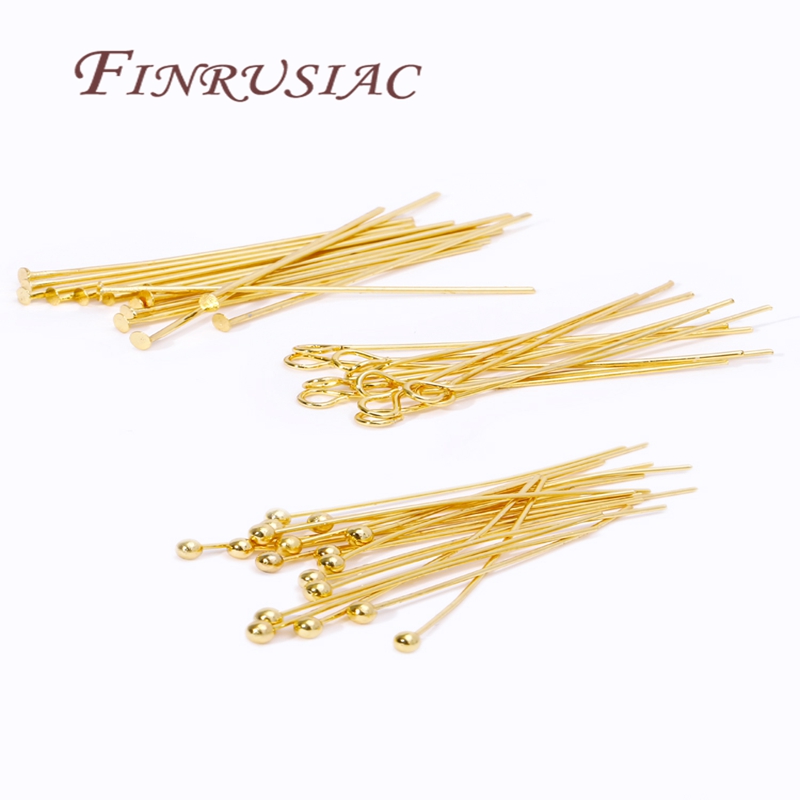 50Pcs 20-50mm Gold Plated Pins - Jewelry Making Head Pins recension och pris
